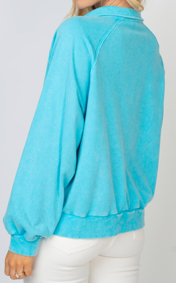 Mineral Wash Sweatshirt BAHAMA BLUE