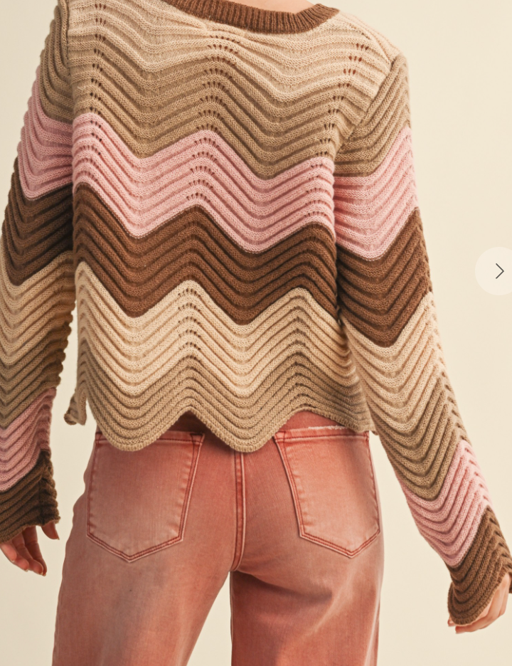 Wave Color Block Sweater NEAPOLITAN