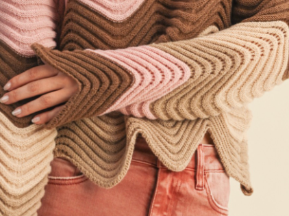Wave Color Block Sweater NEAPOLITAN