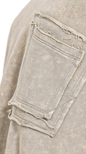 F/Terry Acid Wash Pocket SLEET