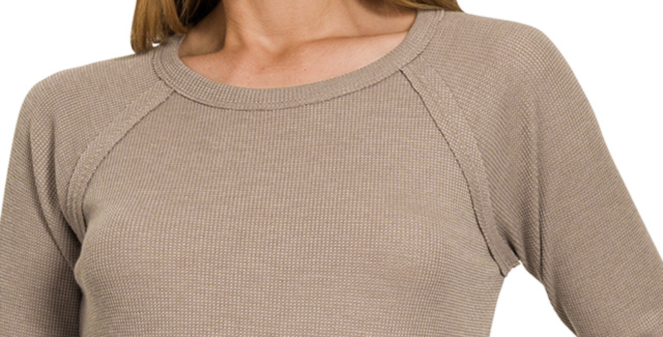 Baby Waffle Raglan MOCHA
