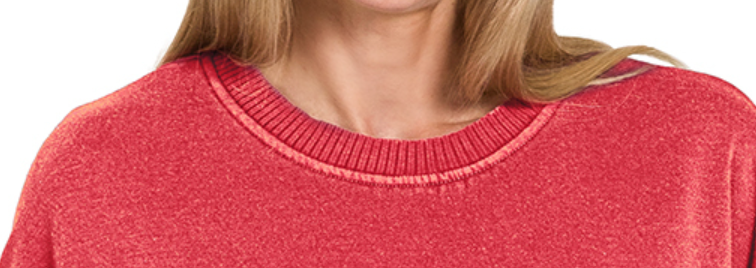 Pigment Dyed Pocketed Hi~Low RED