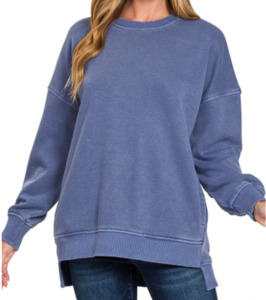 Pigment Dyed Pocketed Hi~Low LT NAVY