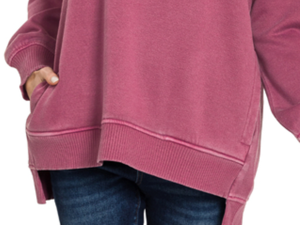 Pigment Dyed Pocketed Hi~Low CABERNET