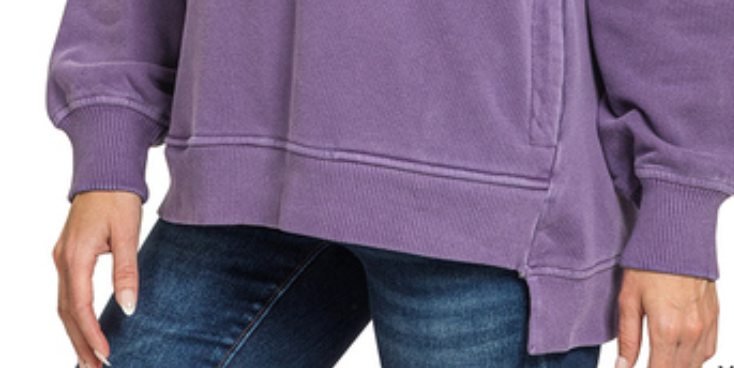 Pigment Dyed Pocketed Hi~Low VIOLET