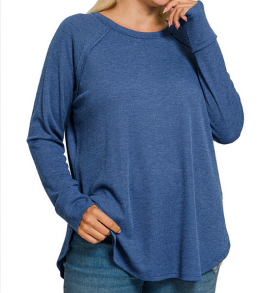 Baby Waffle Raglan NAVY