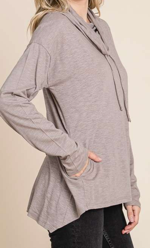 Slub Jersey Hi~Low Tunic MOCHA