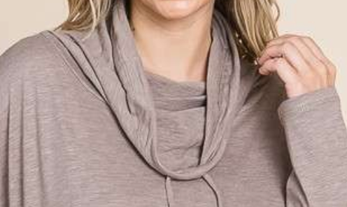 Slub Jersey Hi~Low Tunic MOCHA