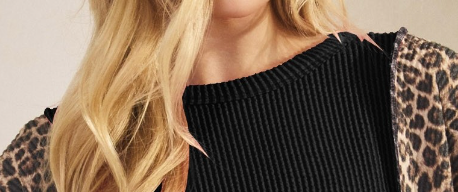 Urban Rib Vertical Leopard BLACK