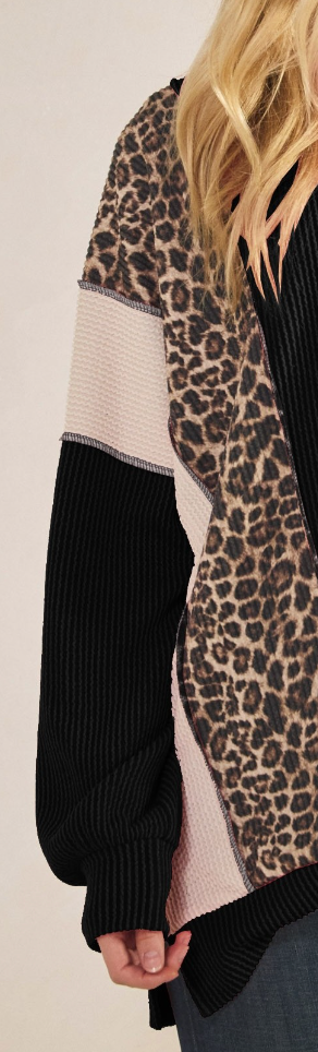 Urban Rib Vertical Leopard BLACK