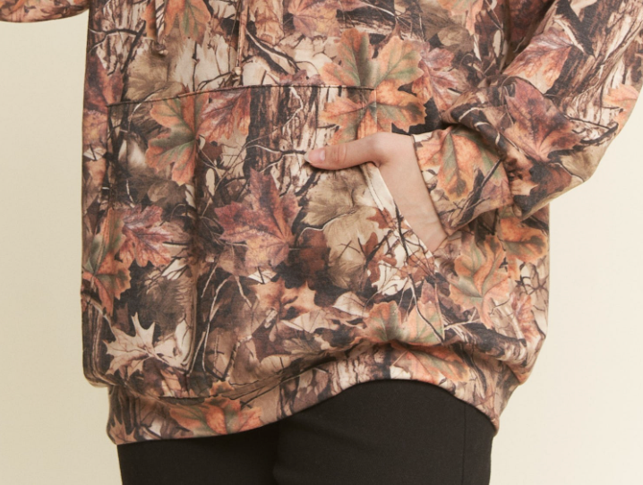 Camo Kangaroo Hoodie BROWN