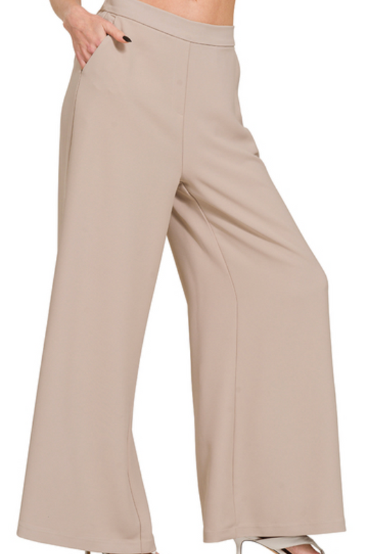 Relaxed Fit Wide Leg Pants 28.5" MOCHA