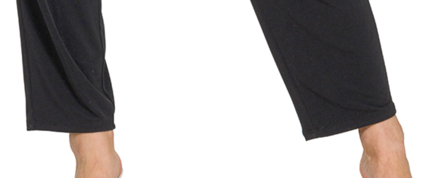 Ity Pocketed Pleated Pants 26.5" BLACK