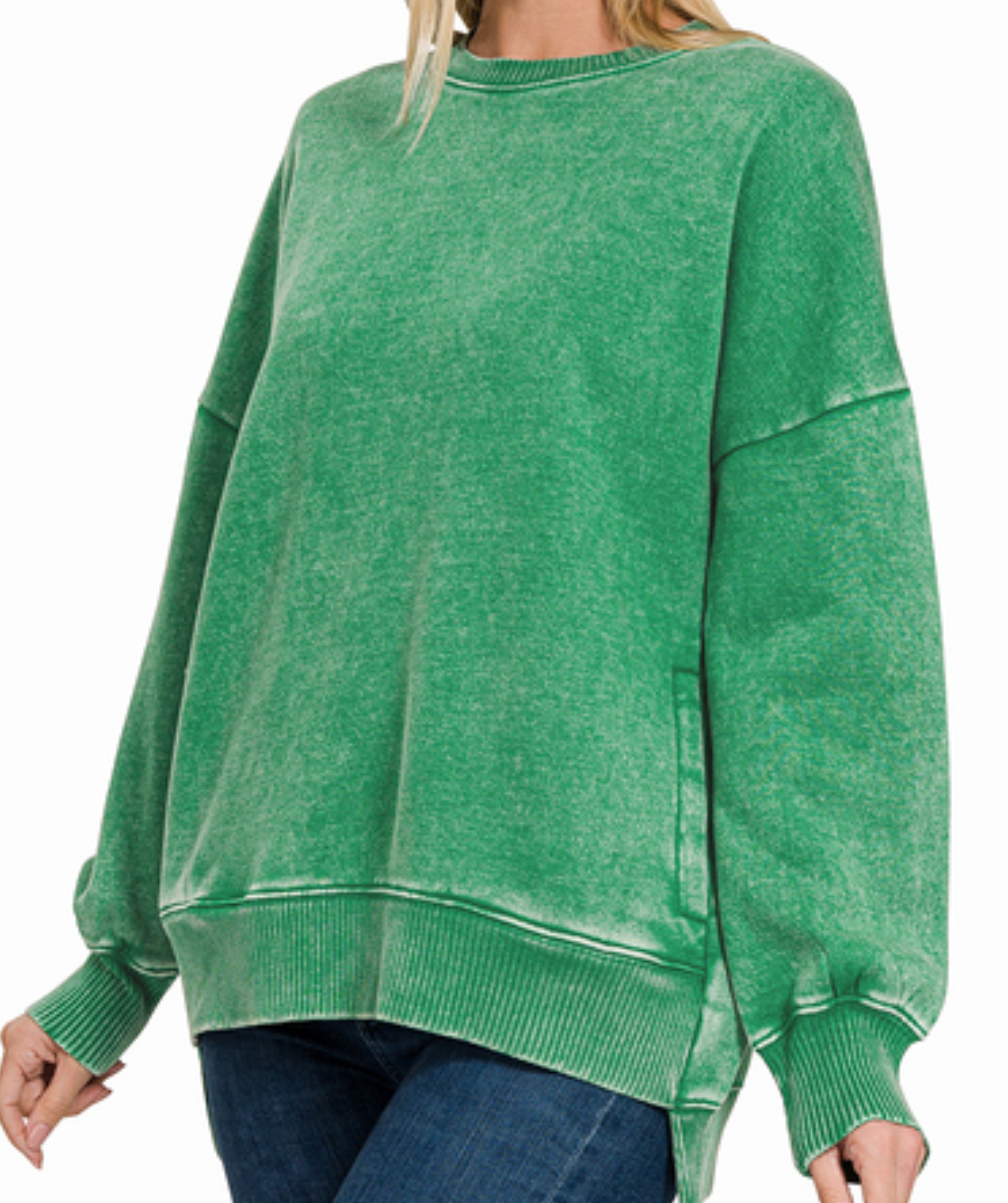 Acid Wash Hi~Lo Hem FOREST