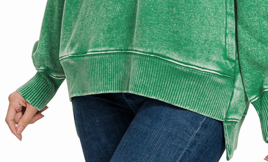 Acid Wash Hi~Lo Hem FOREST