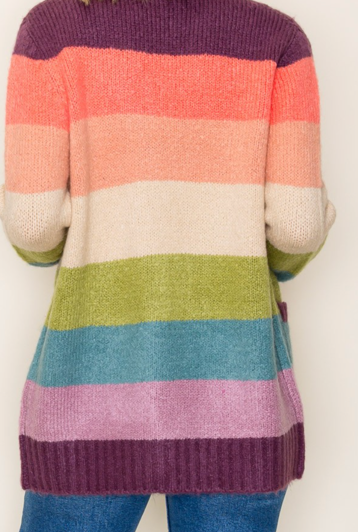 Color Block Sweater Cardi MULTI