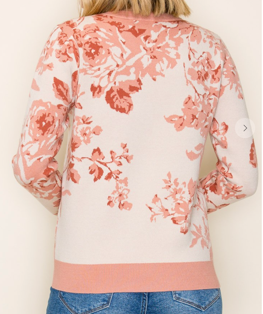 Viscose Floral Sweater SALMON