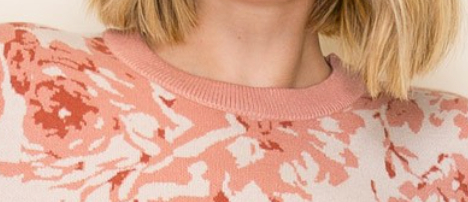 Viscose Floral Sweater SALMON