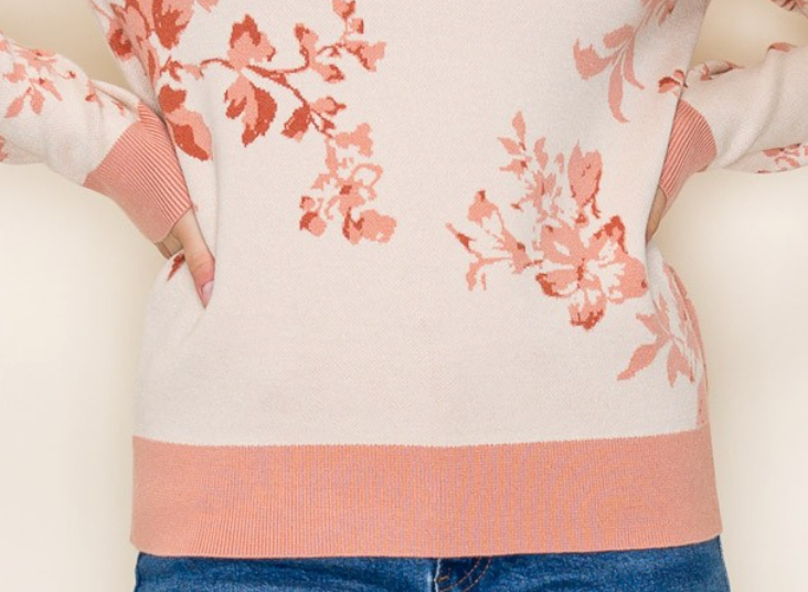 Viscose Floral Sweater SALMON