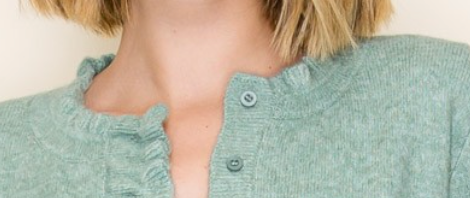 Ruffle Finished Sweater Cardi SAGE