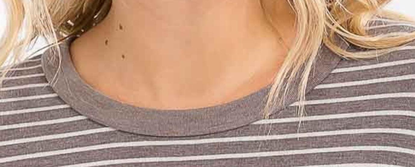 Stripe Knit Thumbhole Detail MOCHA