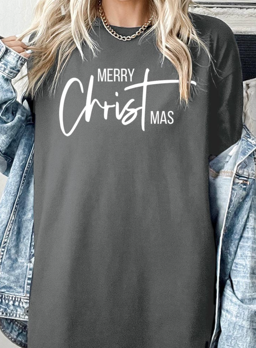 Merry Christmas Graphic CHARCOAL