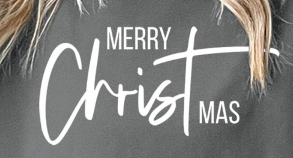 Merry Christmas Graphic CHARCOAL