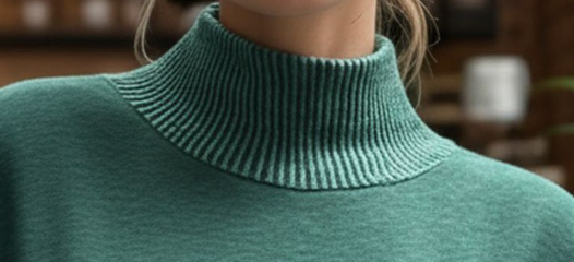 Fleece Sweatshirt With Wave Rib FOREST