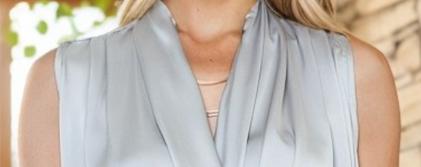 Overlap Silky Sheen Tank SILVER