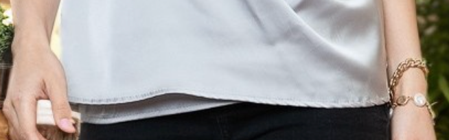 Overlap Silky Sheen Tank SILVER