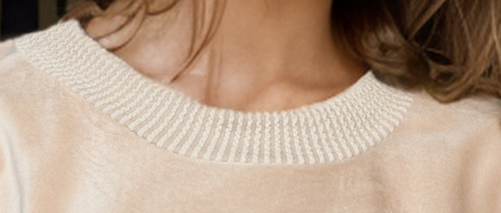 Oversized Velour Sweatshirt CHAMPAGNE