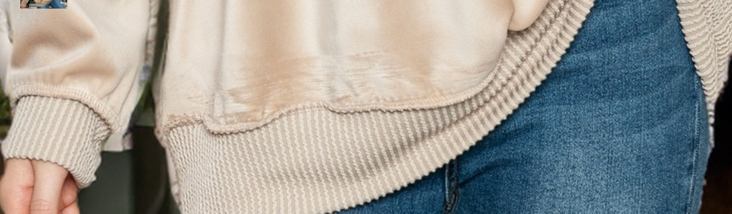 Oversized Velour Sweatshirt CHAMPAGNE