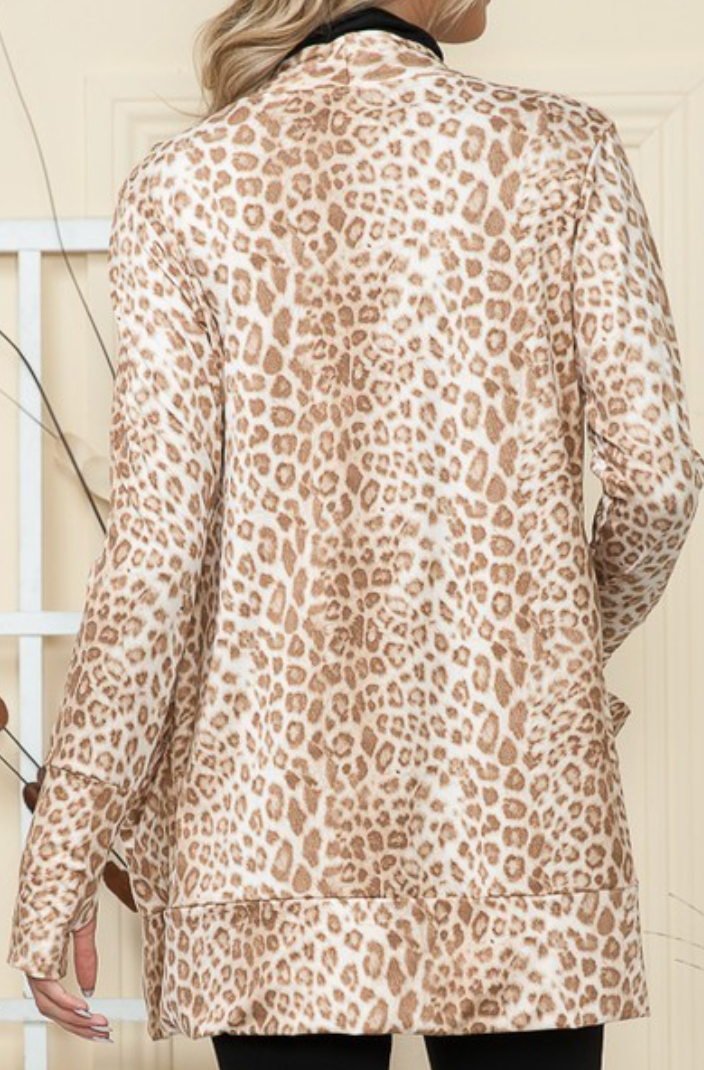 Animal Print Cardi BROWN