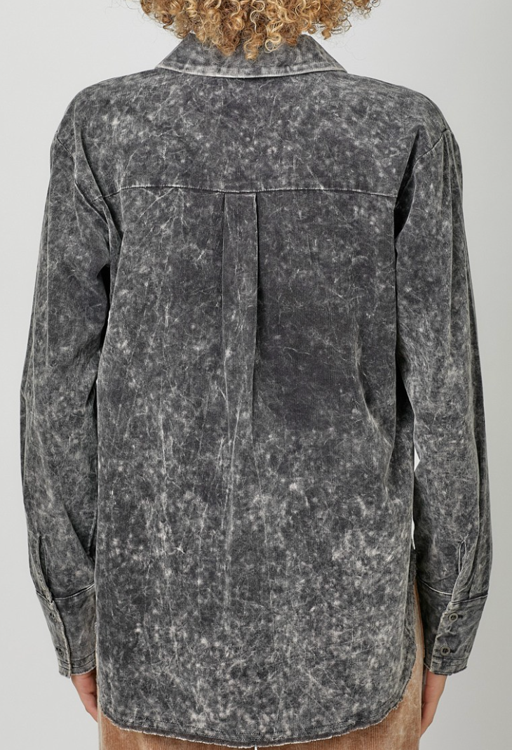 Mineral Washed Corduroy Jacket BLACK