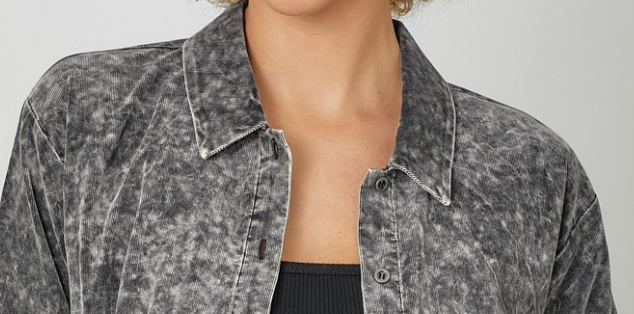 Mineral Washed Corduroy Jacket BLACK