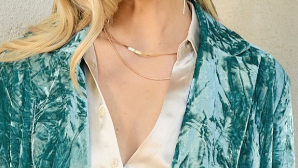 Crushed Velvet Blazer TEAL