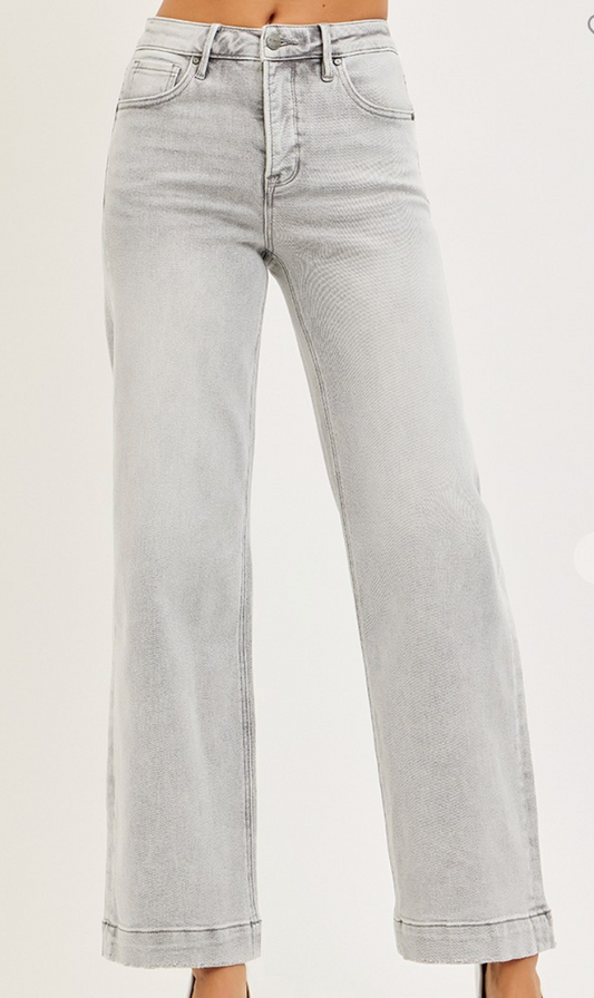 RISEN Ankle Wide HR Jeans GRAY 30"
