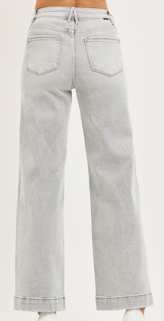 RISEN Ankle Wide HR Jeans GRAY 30"