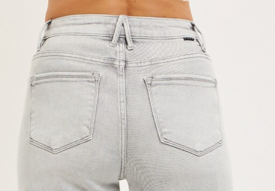 RISEN Ankle Wide HR Jeans GRAY 30"