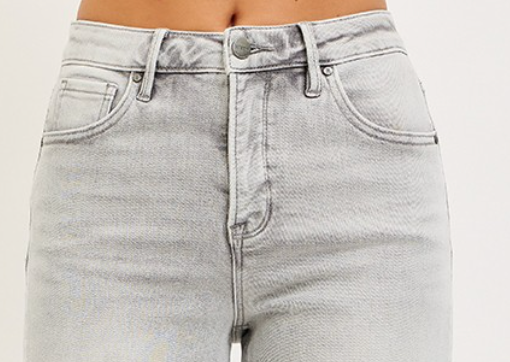 RISEN Ankle Wide HR Jeans GRAY 30"