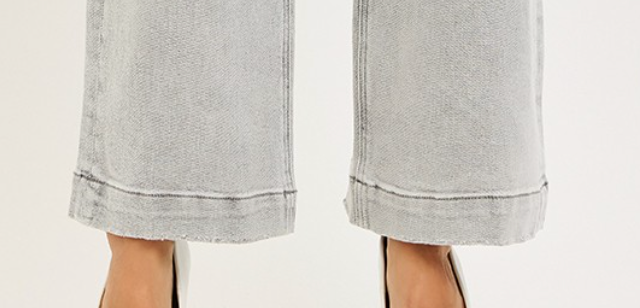 RISEN Ankle Wide HR Jeans GRAY 30"