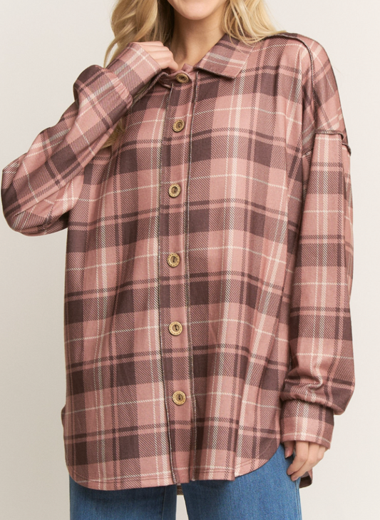 Plaid Button Down BLUSH