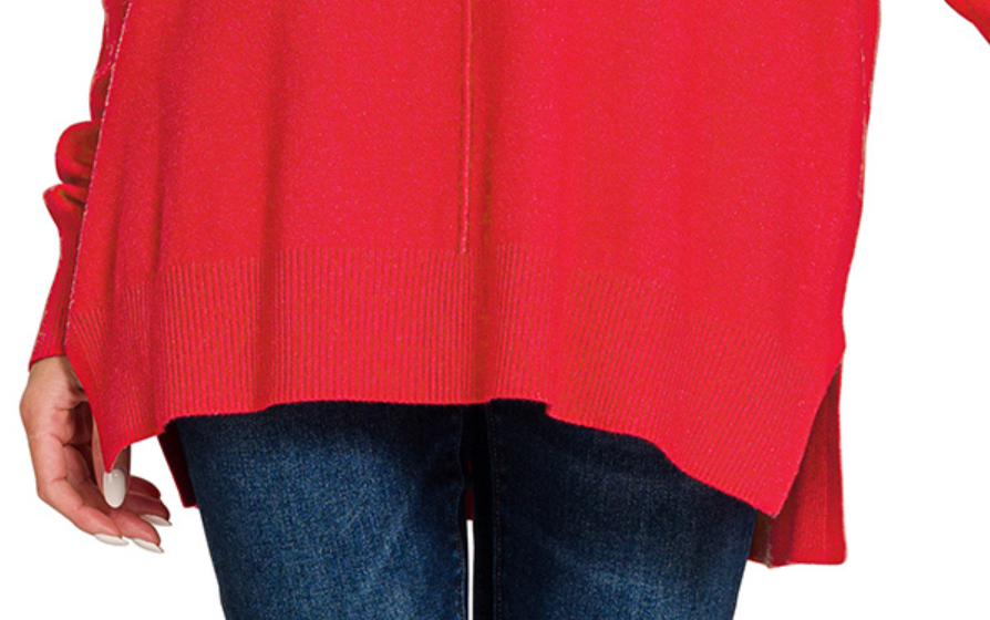 Viscos Front Seam Sweater RED