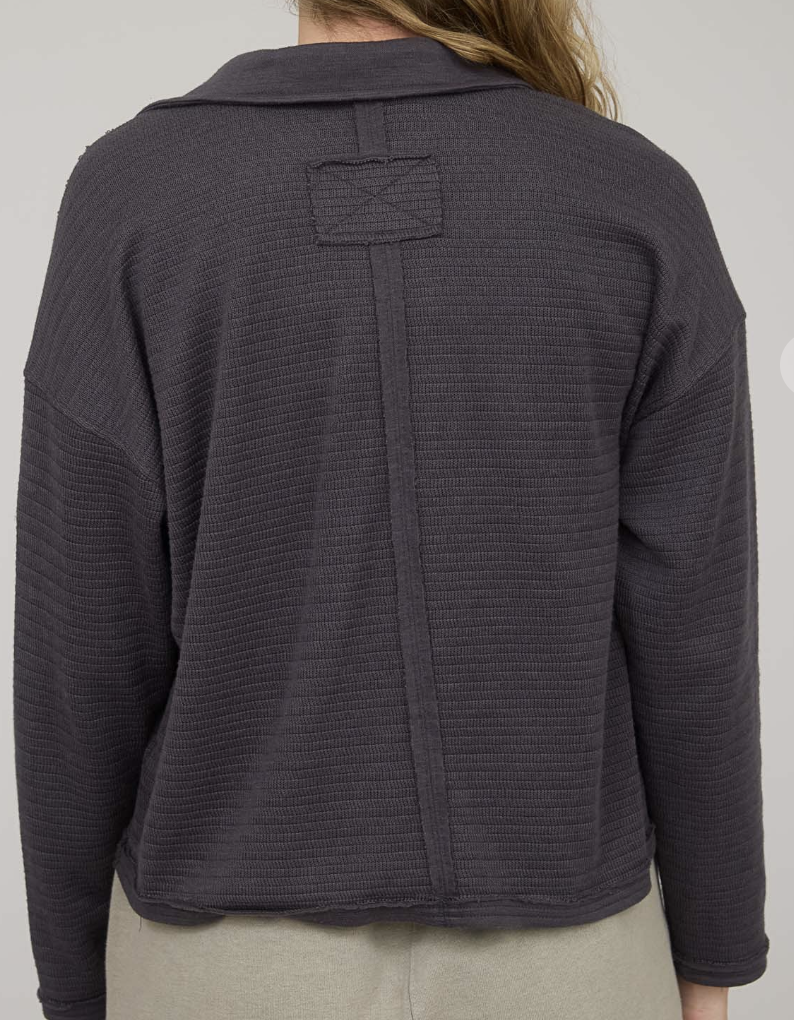 Exposed Seam Textured Polo CEMENT