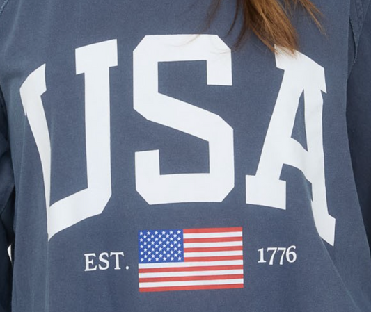 Olympics Distressed USA Raglan NAVY