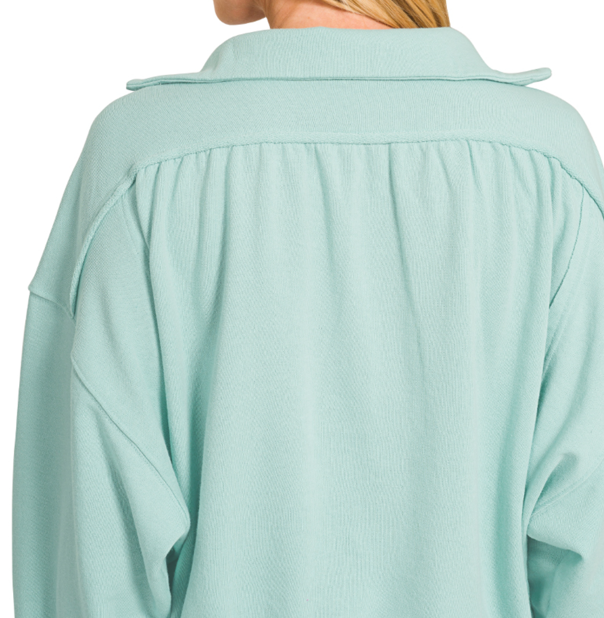 Cropped French Terry Pullover SEA