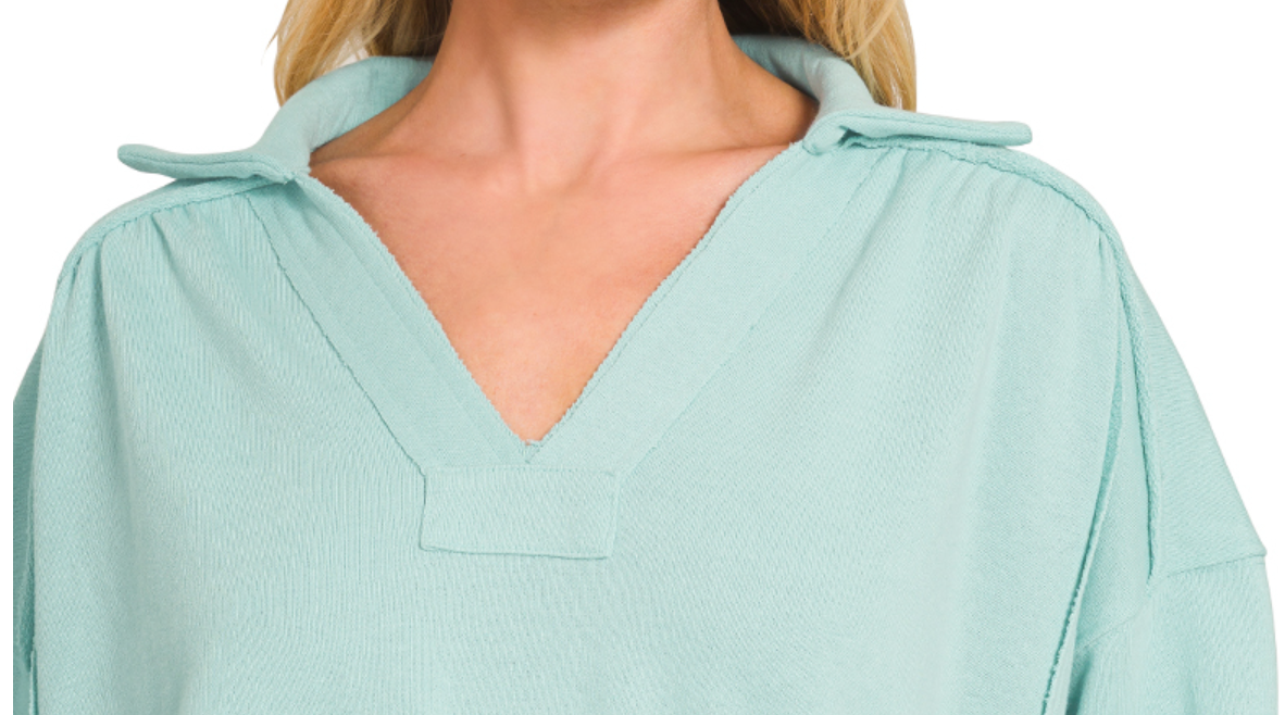 Cropped French Terry Pullover SEA