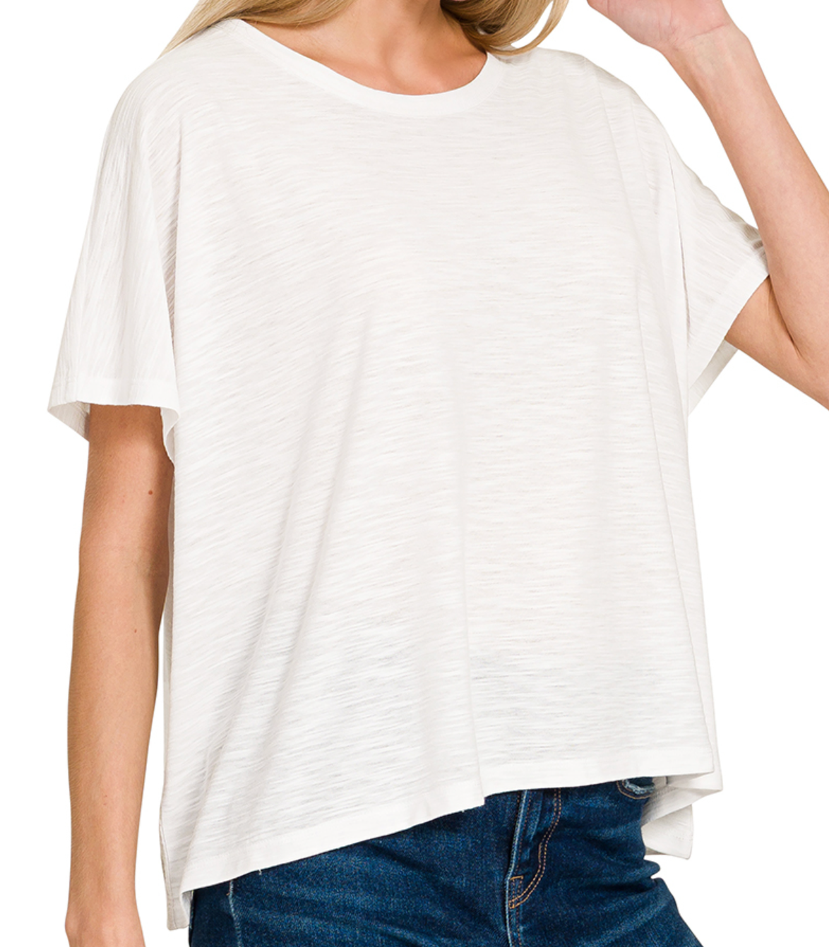 Classic Slub High~Low WHITE