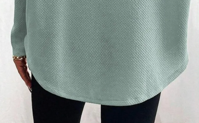 Textured Raglan Sleeve Knit Tunic LT JADE