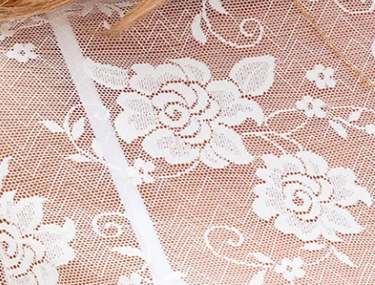 Sheer Floral Lace Mesh Mock Neck WHITE